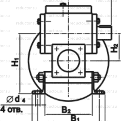 Мотор-редуктор МРЧ-63М — Габаритные и присоединительные размеры